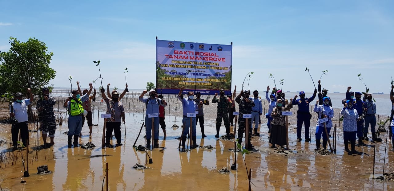 Peduli Lingkungan, Lanal Sangatta Tanam 4.500 Pohon Magrove