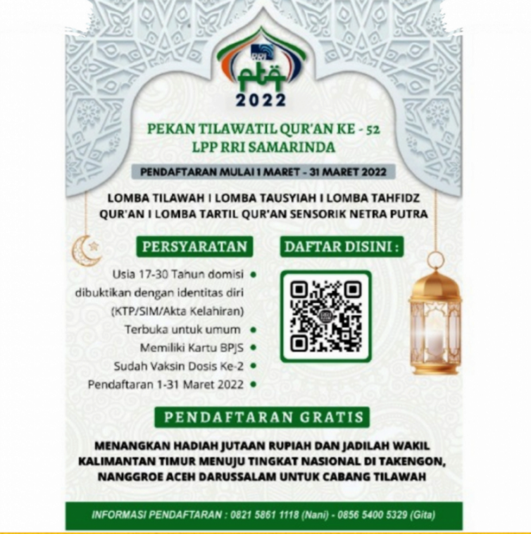 Pendaftaran PTQ RRI Ke 52 Sudah Dibuka