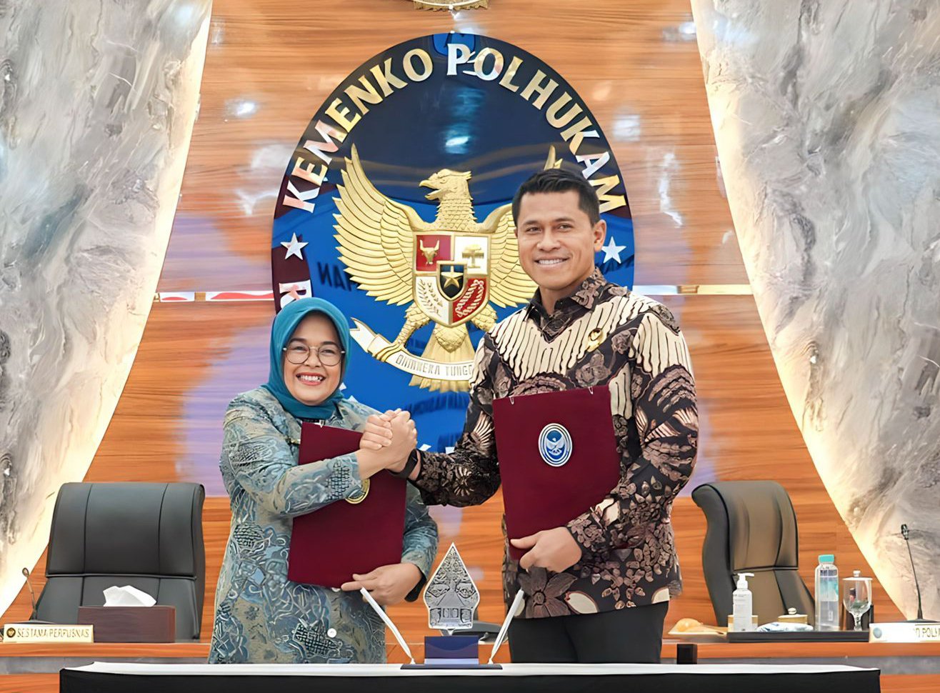 Perpusnas dan Kemenkopolhukam Teken Nota Kesepahaman 